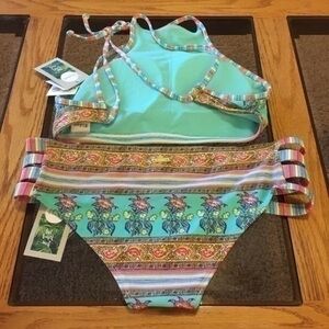 Eidon high neck bikini top size small  with full coverage bottoms xsmall NWT